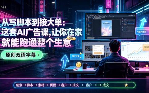 从写脚本到接大单：AI广告课助你零基础跑通赚钱生意