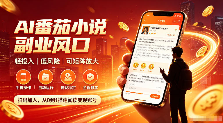 2026 AI番茄自动化G机副业,小白当天上手稳定收益 2026 AI番茄自动化G机副业,小白当天上手稳定收益