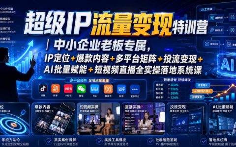 超级IP流量变现特训营｜中小企业老板AI赋能短视频直播实操课