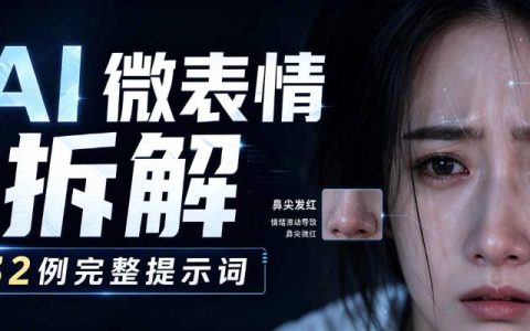 AI微表情提示词合集：32套拆解动作链，0基础调出影视级表情