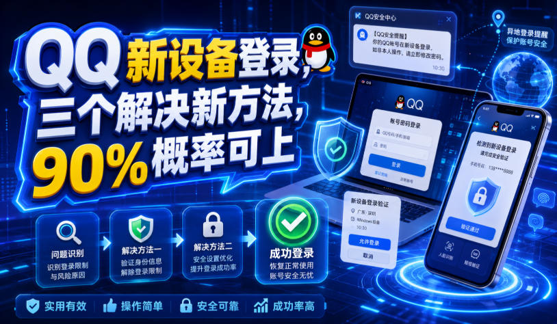 QQ新设备登录3个新方法，90%成功率解决验证问题