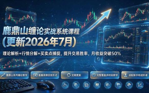 鹿鼎山缠论实战系统课，理论解析+买卖点捕捉，提升交易胜率月收益突破50%