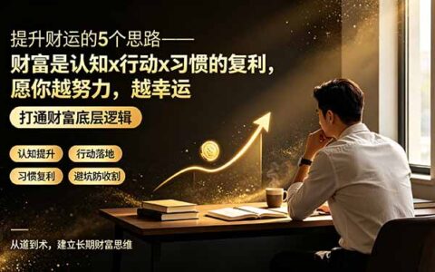 付费文章：提升财运的5个思路财富是认知x行动x习惯的复利，愿你越努力，越幸运