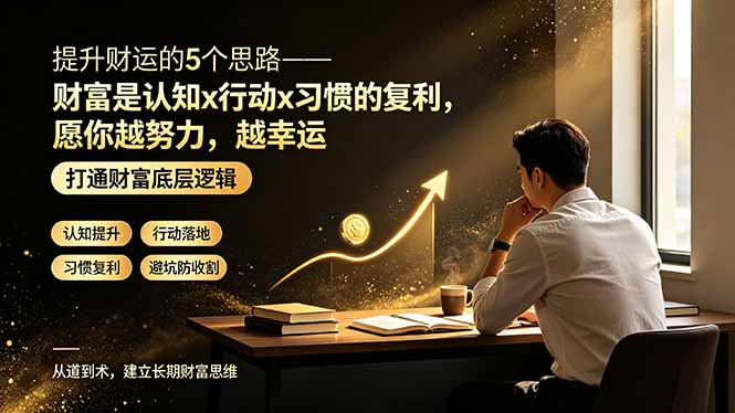 付费文章：提升财运的5个思路财富是认知x行动x习惯的复利，愿你越努力，越幸运