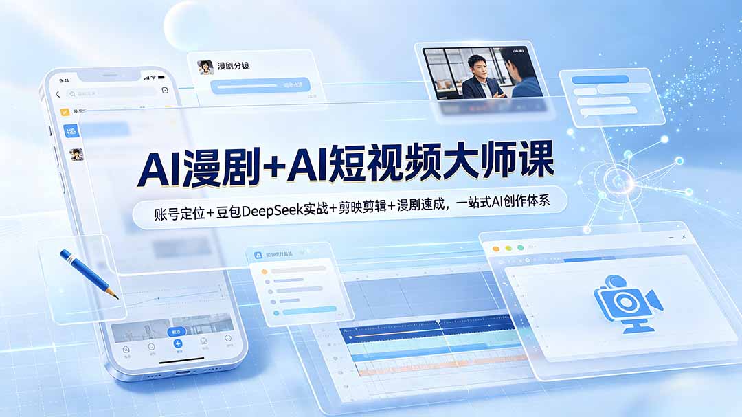 AI漫剧+短视频大师课:账号定位与豆包DeepSeek剪映实战 AI漫剧+短视频大师课:账号定位与豆包DeepSeek剪映实战