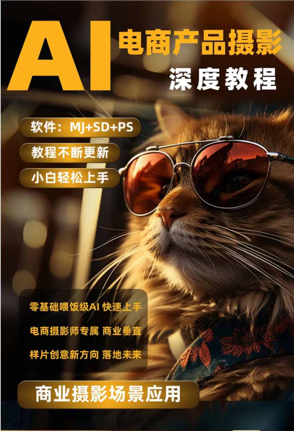 AI电商人像摄影实战课：SD/MJ部署+多品类商品图人像写真全案例