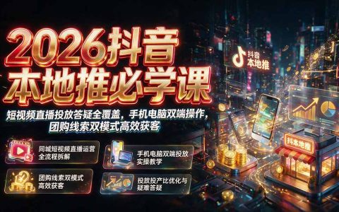 2026抖音本地推教程｜实体店短视频直播投放获客全攻略