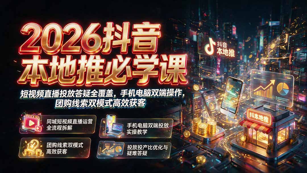 2026抖音本地推教程｜实体店短视频直播投放获客全攻略