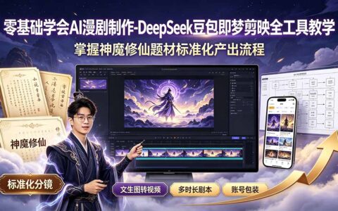 零基础学AI漫剧制作：DeepSeek豆包剪映全流程，掌握修仙小说标准化产出
