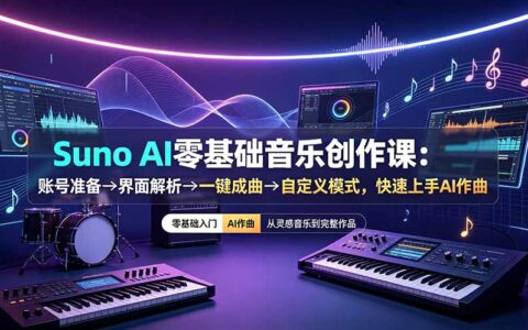 Suno AI音乐创作课：零基础账号准备到一键成曲，快速上手AI作曲