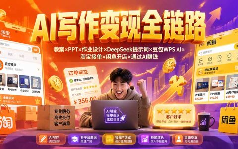 2026AI写作变现：教案PPT作业设计+DeepSeek豆包WPS接单开店教程