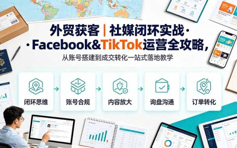 外贸社媒获客闭环实战：Facebook+TikTok账号搭建与成交转化全攻略