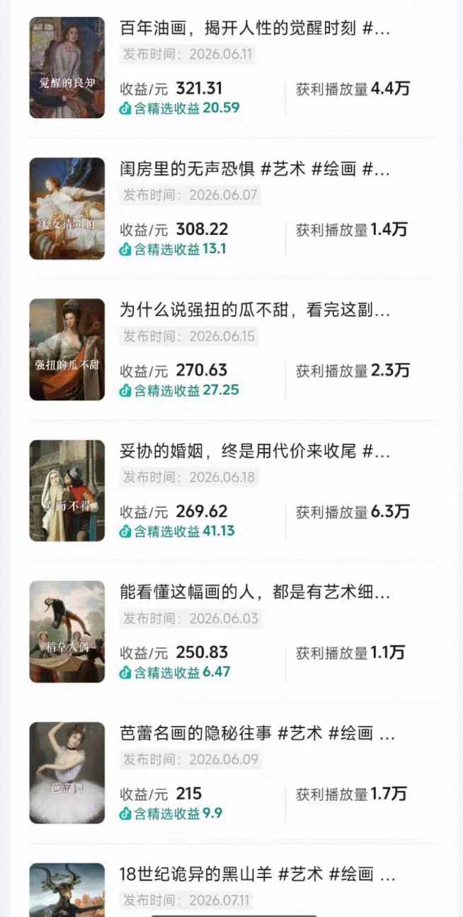 油画解说教学398众筹：选题文案配音剪辑全流程，2天开精选7天通9项权益