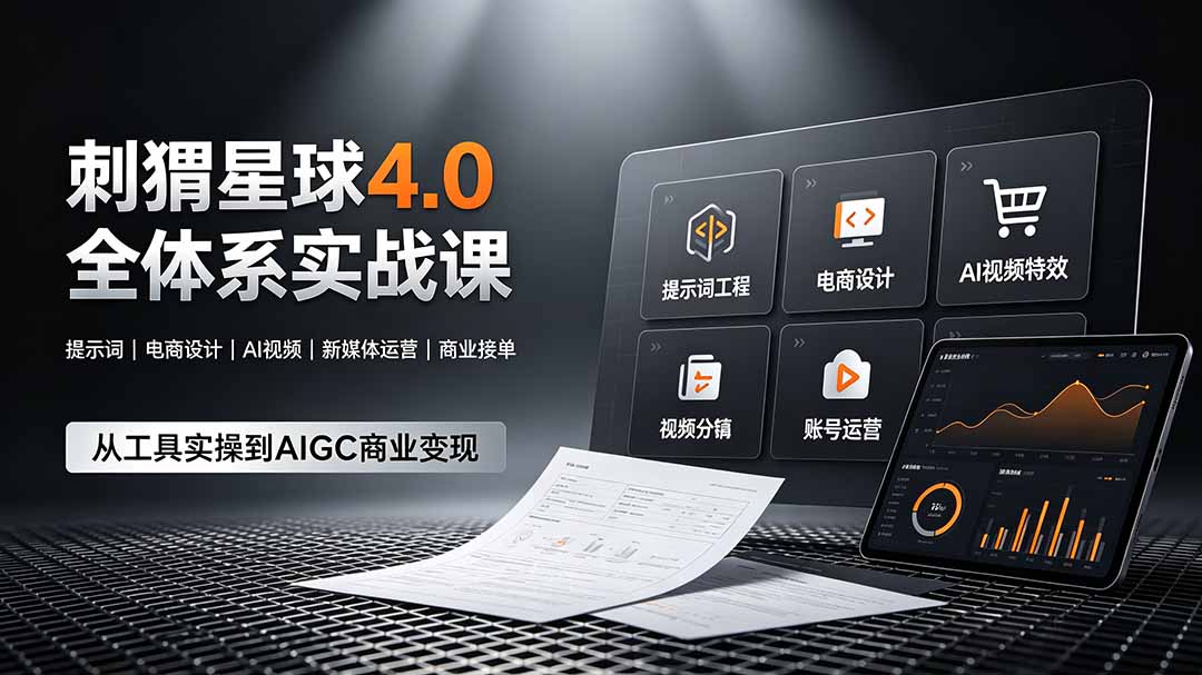 刺猬星球4.0全体系实战课，零基础掌握AIGC提示词与AI视频变现