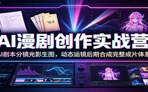 AI漫剧实战：剧本分镜光影生图+动态运镜后期合成全流程