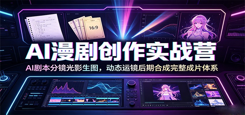 AI漫剧实战：剧本分镜光影生图+动态运镜后期合成全流程