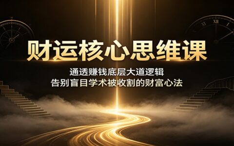 财运核心思维课：打通赚钱底层逻辑，告别盲目被收割的财富心法