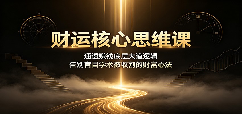 财运核心思维课:打通赚钱底层逻辑,告别盲目被收割的财富心法 财运核心思维课:打通赚钱底层逻辑,告别盲目被收割的财富心法