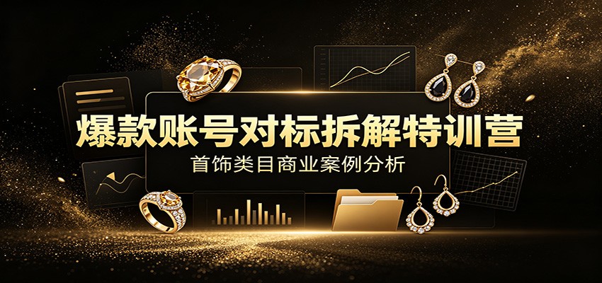 爆款账号对标拆解特训营:首饰类目商业分析+全套资料 爆款账号对标拆解特训营:首饰类目商业分析+全套资料