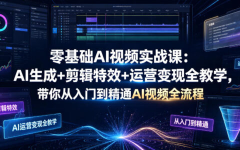 零基础AI视频实战课：即梦+剪映全流程教学，从入门到变现