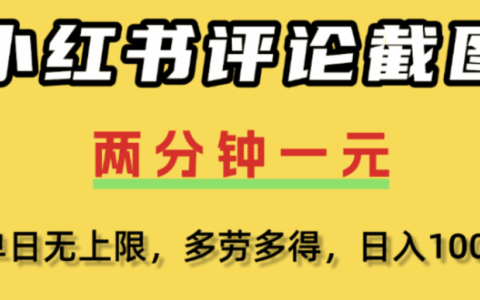 评论截图赚钱项目：一分钟2条，变现几千，多劳多得无上限