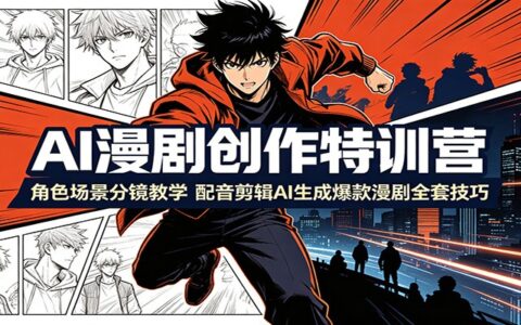 AI漫剧创作特训营：角色场景分镜配音剪辑，零基础爆款全流程