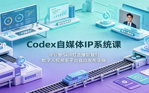 Codex自媒体IP系统课：AI诊断爆款复刻，数字人视频多平台自动发布