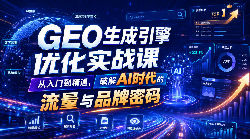 GEO生成引擎优化实战:从入门到精通,破解AI流量与品牌密码 GEO生成引擎优化实战:从入门到精通,破解AI流量与品牌密码