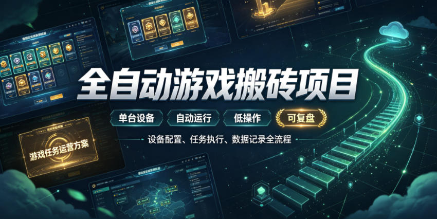 自动化游戏搬砖被动收入攻略，G机打金变现千元，零基础宝妈可做