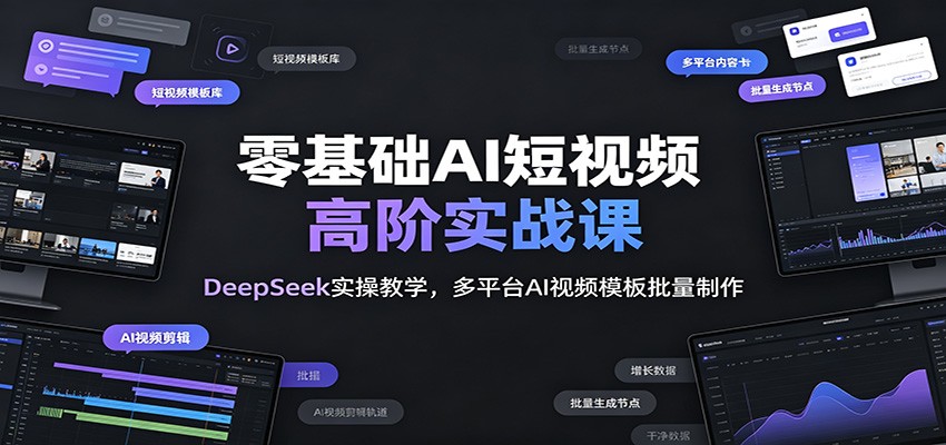 零基础AI短视频高阶课：DeepSeek+即梦实操，批量制作多平台爆款视频