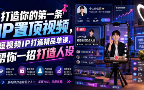 打造第一条IP置顶视频，AI辅助提炼人设标签，一招搞定短视频IP打造