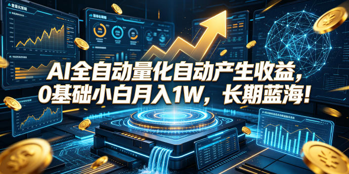 AI自动化量化交易，0基础小白变现1万，长期蓝海项目