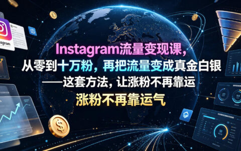 Instagram流量变现课：从零到十万粉，用数字产品赚真金白银