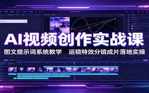 AI视频创作实战课：提示词系统教学，运镜特效分镜落地实操