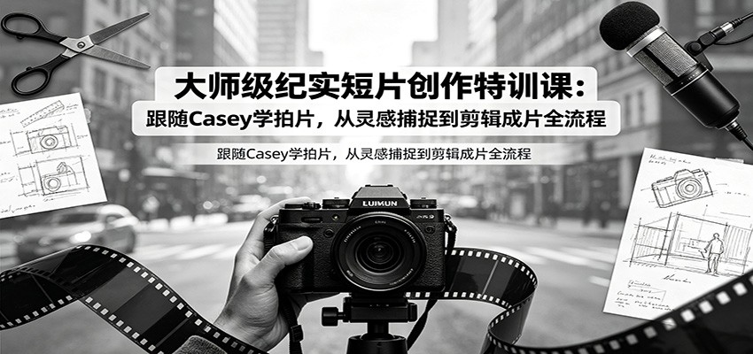 大师级纪实短片创作特训课:Casey亲授拍片剪辑全流程技巧 大师级纪实短片创作特训课:Casey亲授拍片剪辑全流程技巧