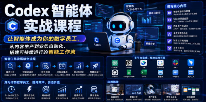 Codex智能体实战课：搭建数字员工与自动化工作流