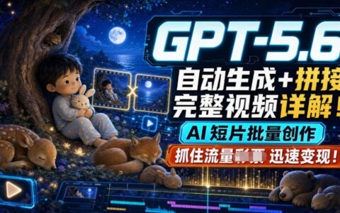 GPT-5.6自动生成+拼接视频详解，AI短片批量创作变现教程