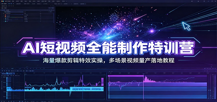 AI短视频全能制作特训营：即梦剪映实操，零基础爆款特效带货课