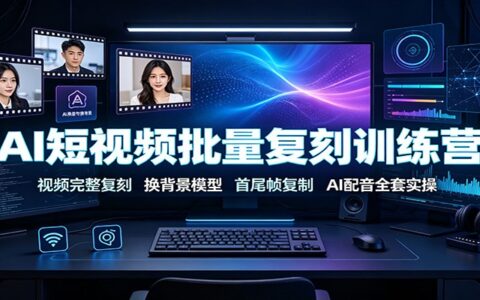 AI短视频批量复刻训练营：首尾帧复制+换背景+AI配音全流程实操