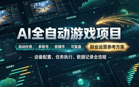 2026 AI自动化游戏G机搬砖副业，变现几百稳定变现教程