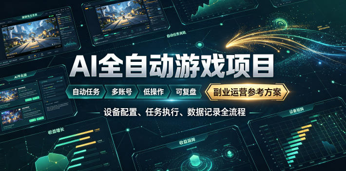 2026 AI自动化游戏G机搬砖副业，变现几百稳定变现教程