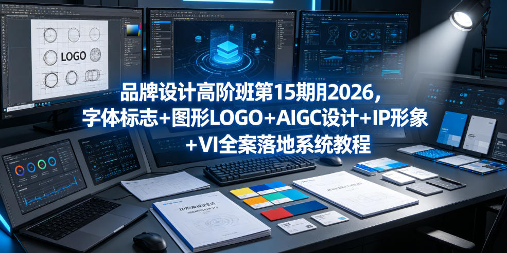 品牌设计高阶班第15期2026，字体标志+AIGC+IP形象+VI全案落地系统教程