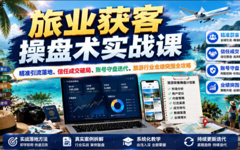 旅业获客操盘术实战课：精准引流+信任成交+业绩突围全攻略