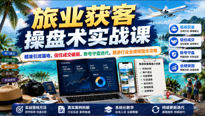 旅业获客操盘术实战课:精准引流+信任成交+业绩突围全攻略 旅业获客操盘术实战课:精准引流+信任成交+业绩突围全攻略