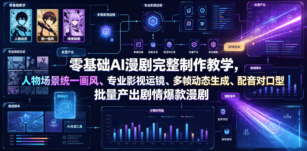 零基础AI漫剧制作教学：画风统一+影视运镜+对口型，批量产出爆款