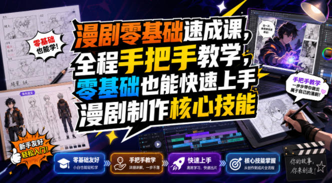 漫剧零基础速成课：手把手教学，从剧本到成片快速上手