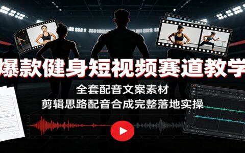 爆款健身短视频教学：配音文案素材+剪辑思路，新手快速涨粉实操