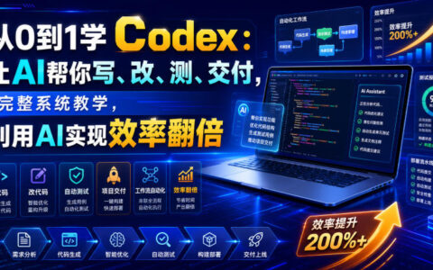 从0学Codex：AI写改测交付，零代码做电商游戏知识库