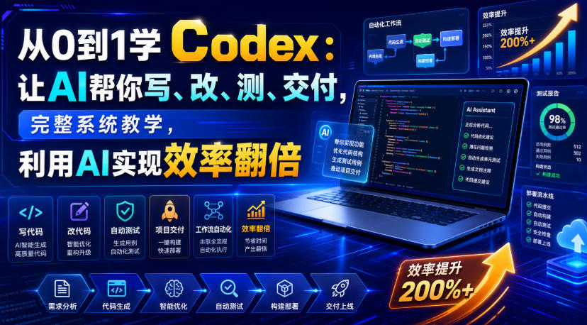 从0学Codex:AI写改测交付,零代码做电商游戏知识库 从0学Codex:AI写改测交付,零代码做电商游戏知识库