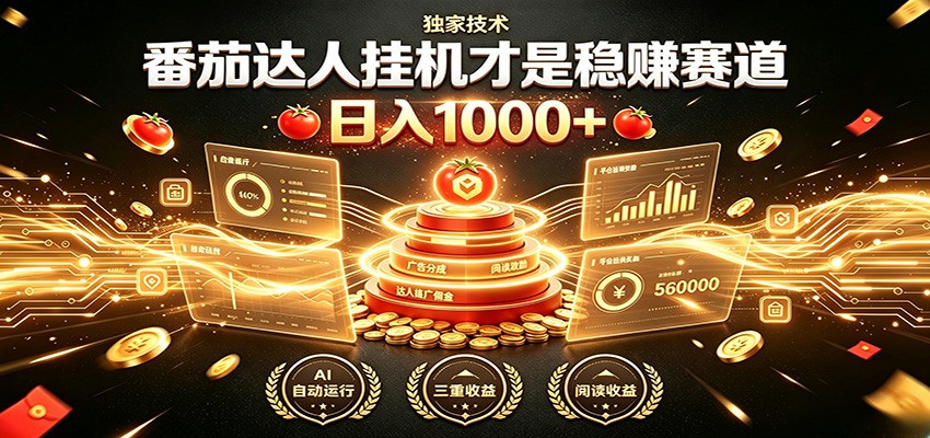 别再瞎找副业！番茄达人G机变现100步骤0+，矩阵收益翻倍